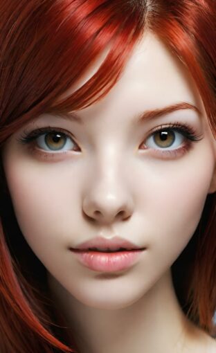AI girl with red hair wallpaper
