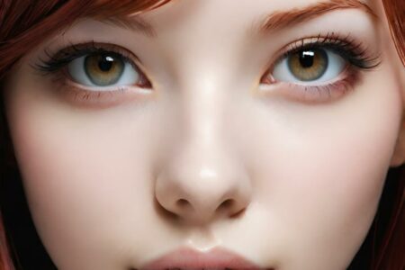 AI girl with red hair wallpaper
