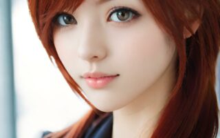 AI girl with red hair wallpaper
