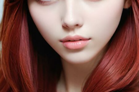 AI girl with red hair wallpaper