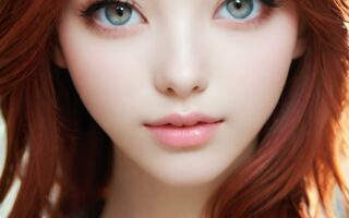 AI girl with red hair wallpaper