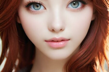AI girl with red hair wallpaper