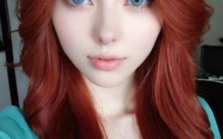 AI girl with red hair wallpaper