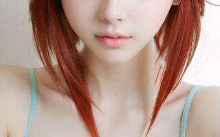 AI girl with red hair wallpaper