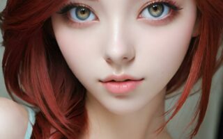 AI girl with red hair wallpaper
