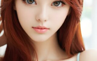 AI girl with red hair wallpaper