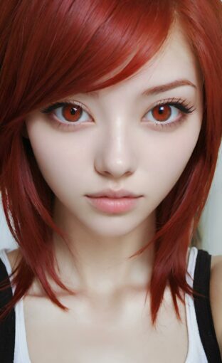 AI girl with red hair wallpaper