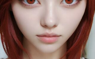 AI girl with red hair wallpaper