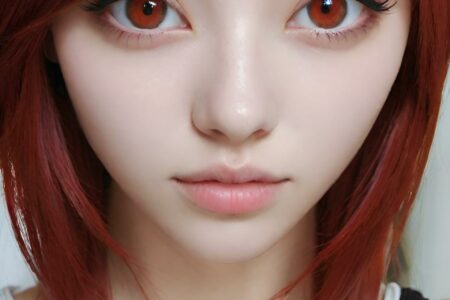 AI girl with red hair wallpaper
