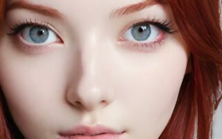 AI girl with red hair wallpaper