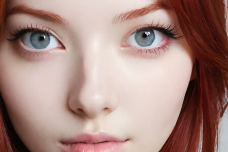 AI girl with red hair wallpaper