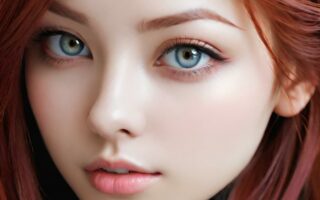 AI girl with red hair wallpaper