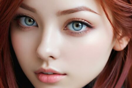 AI girl with red hair wallpaper
