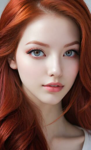 AI girl with red hair wallpaper