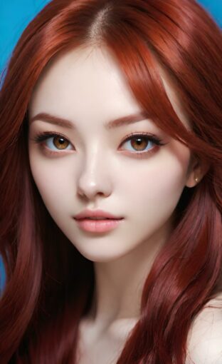 AI girl with red hair wallpaper