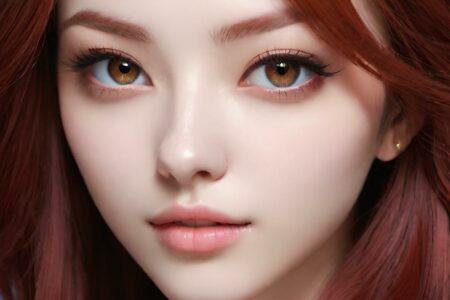 AI girl with red hair wallpaper