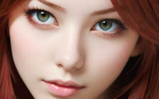 AI girl with red hair wallpaper