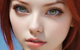 AI girl with red hair wallpaper