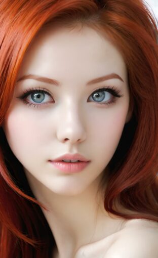 AI girl with red hair wallpaper