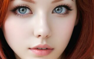 AI girl with red hair wallpaper