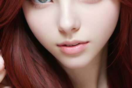AI girl with red hair wallpaper