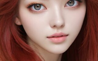 AI girl with red hair wallpaper