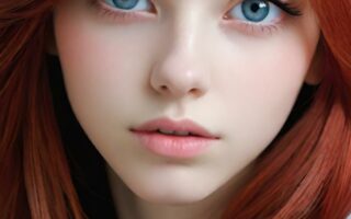 AI girl with red hair wallpaper