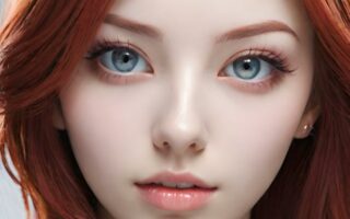 AI girl with red hair wallpaper