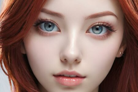 AI girl with red hair wallpaper