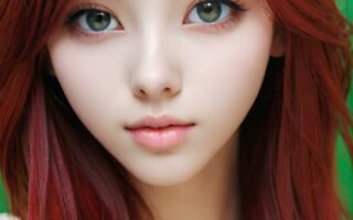 AI girl with red hair wallpaper