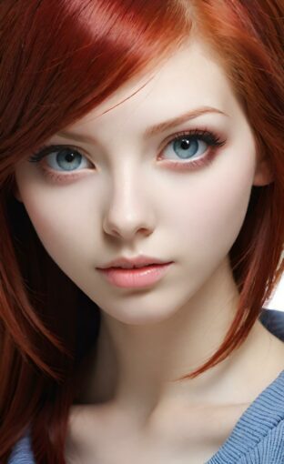 AI girl with red hair wallpaper