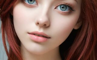 AI girl with red hair wallpaper