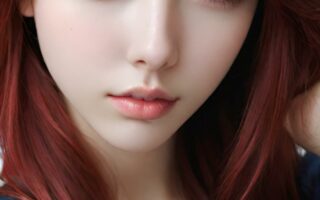 AI girl with red hair wallpaper