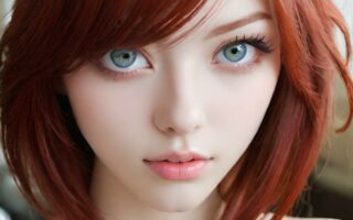AI girl with red hair wallpaper