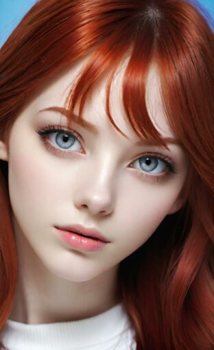 AI girl with red hair wallpaper