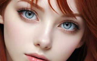 AI girl with red hair wallpaper