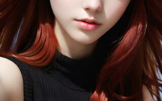 AI girl with red hair wallpaper