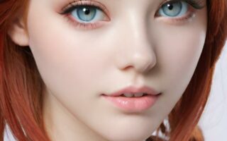 AI girl with red hair wallpaper