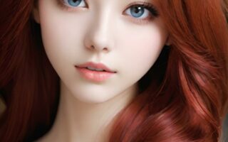 AI girl with red hair wallpaper