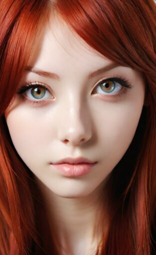 AI girl with red hair wallpaper