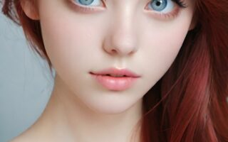 AI girl with red hair wallpaper