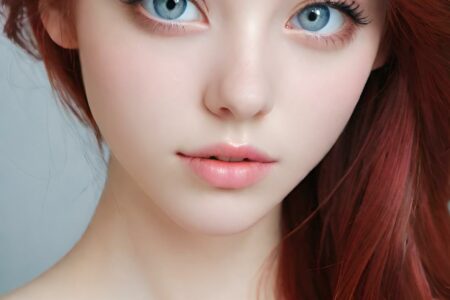 AI girl with red hair wallpaper