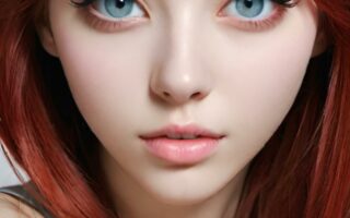 AI girl with red hair wallpaper