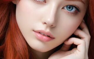 AI girl with red hair wallpaper