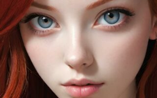 AI girl with red hair wallpaper