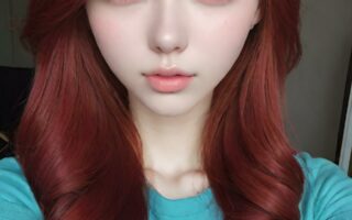 AI girl with red hair wallpaper