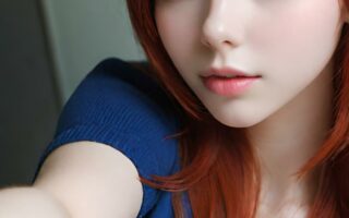 AI girl with red hair wallpaper