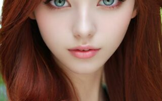 AI girl with red hair wallpaper