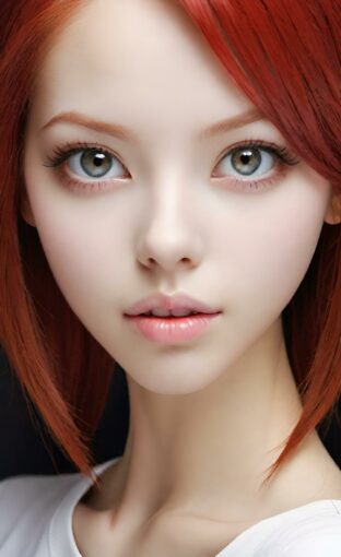 AI girl with red hair wallpaper