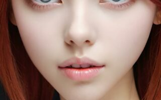 AI girl with red hair wallpaper